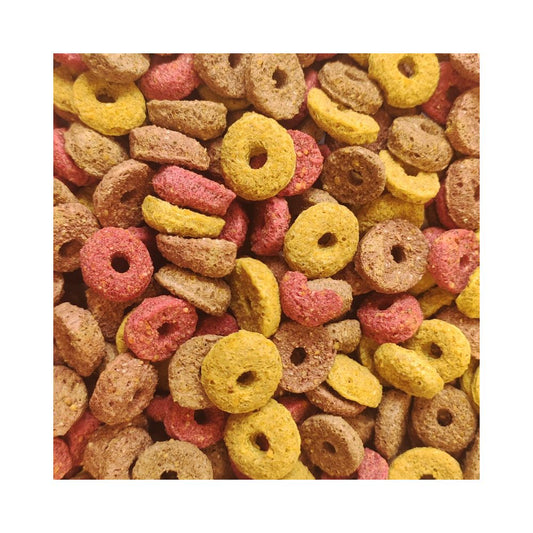 Eurital Nagerringe – runde Knabbersnacks für Nager, Ergänzungsfuttermittel aus Mais, Luzerne, Rote-Bete-Pulver und Rapsöl, geeignet für Zwergkaninchen, Meerschweinchen, Hamster, Chinchillas, Mäuse und Ratten.