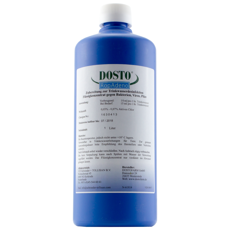 Tollisan RopAdeno Trinkwasserdesinfektion 1l für Haustiere im Tierfutterpro Shop