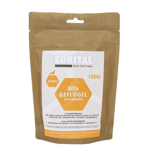 Eurital Dog Snacks 100g- 80% GeflÃ¼gel Leckereie