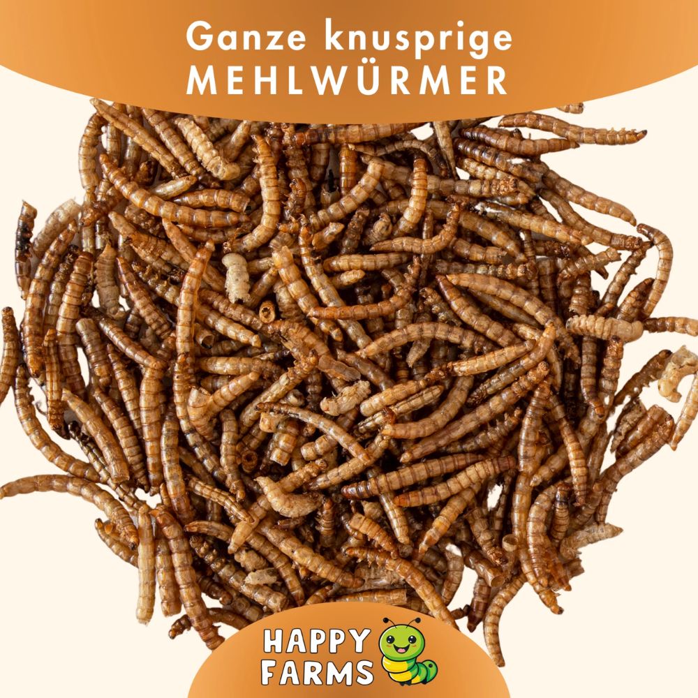 HappyFarms Mehlwürmer getrocknet - 5kg Folienbeutel