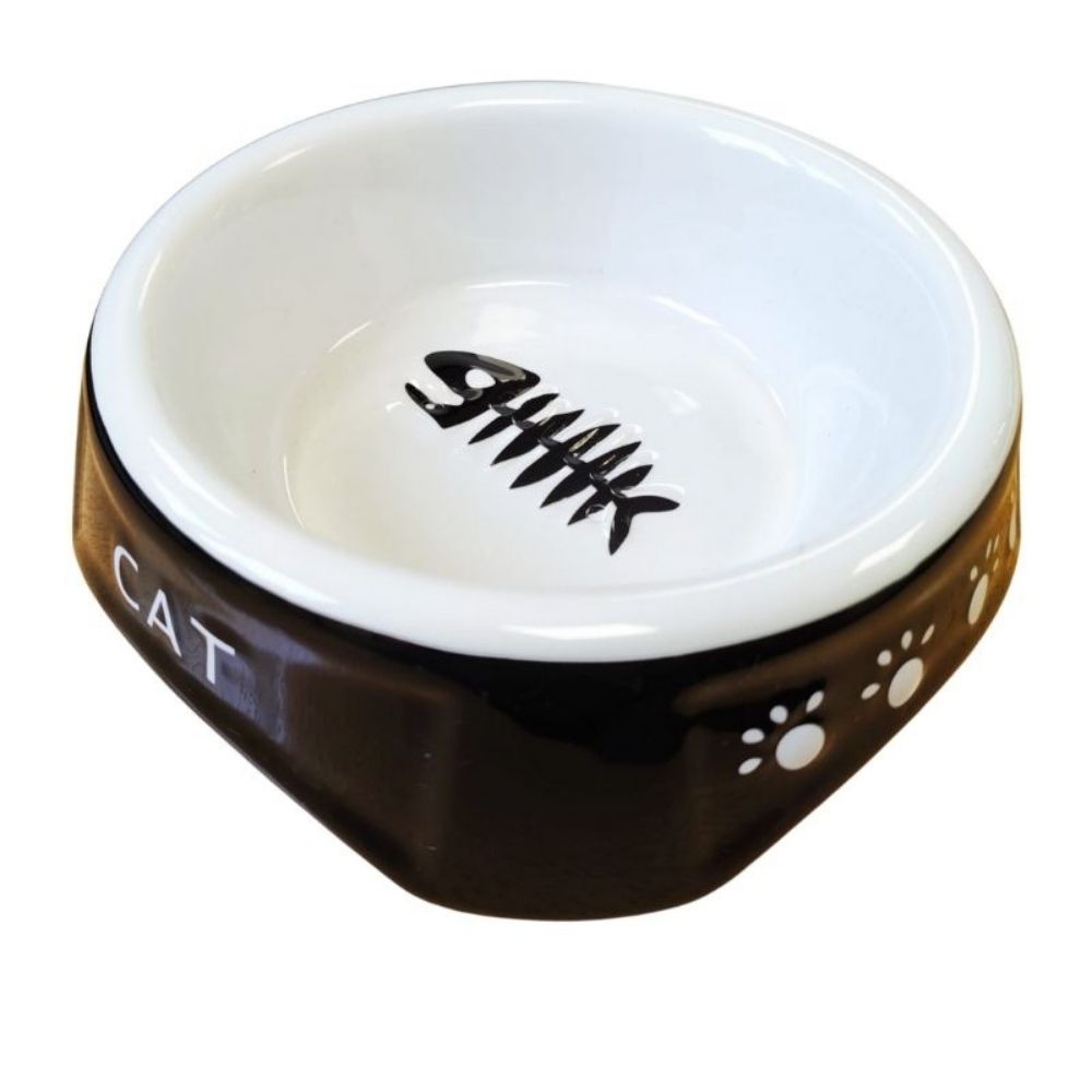 Keramiknapf Katze mit Fischgräten ca. 250ml für Haustiere im Tierfutterpro Shop