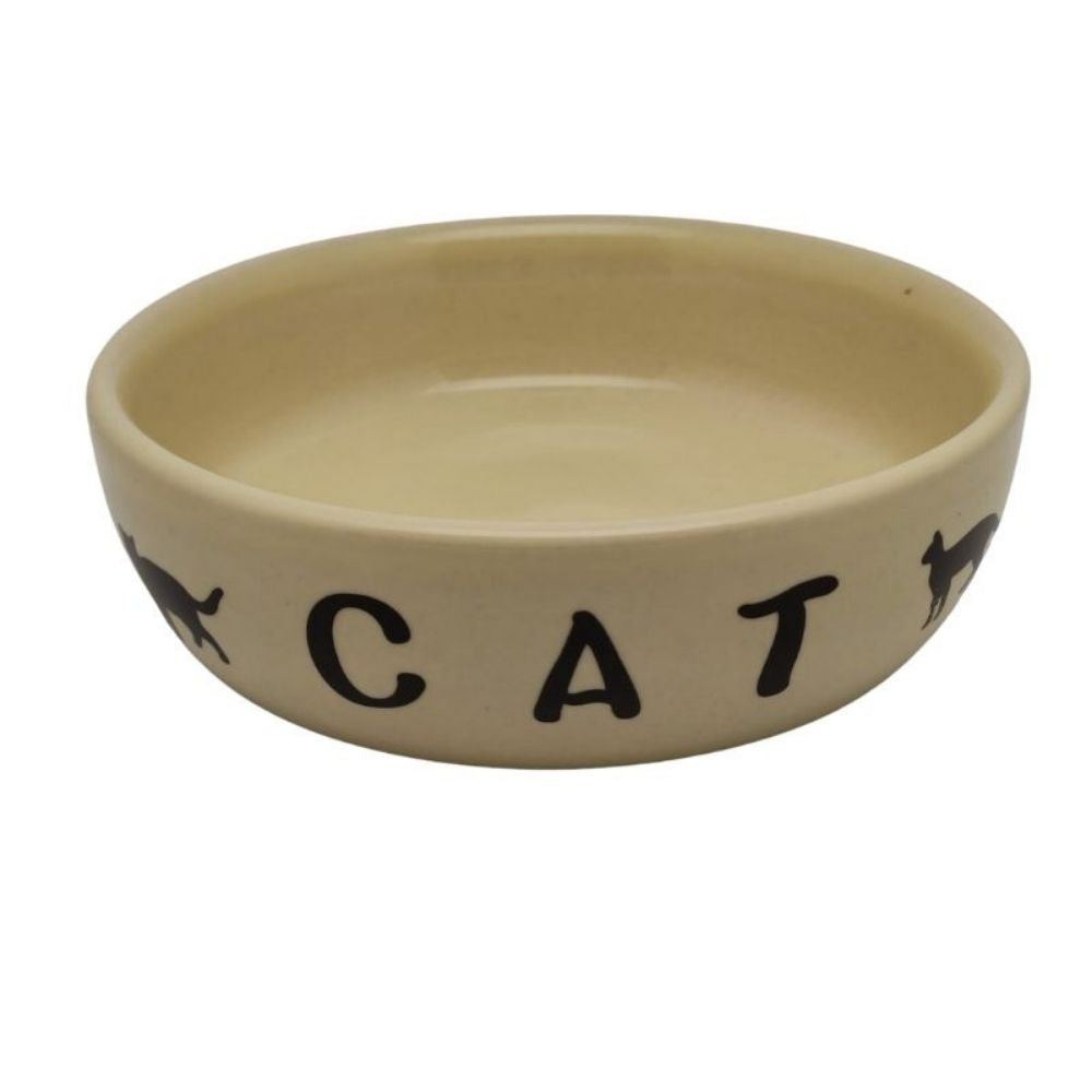 Keramiknapf für Katzen "CAT" hellgelb ca. 200ml für Haustiere im Tierfutterpro Shop