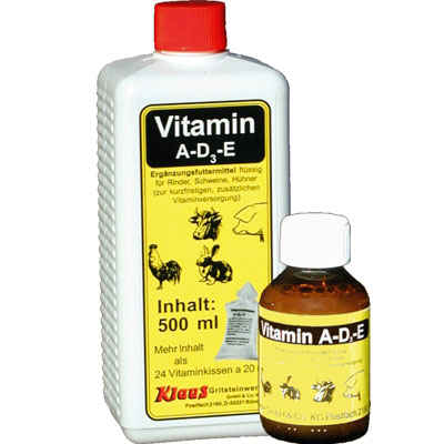 Klaus Vitamin A-D3-E (in Flaschen) 500 ml für Haustiere im Tierfutterpro Shop