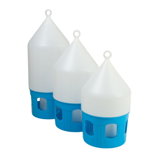 Tränke mit Tragering und Bajonettverschluss 3,5 Liter (Blau-Weiß) (A24) für Haustiere im Tierfutterpro Shop