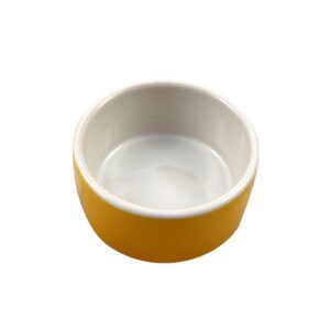 Keramiknapf innen Weiß – außen Gelb ca. 400ml für Haustiere im Tierfutterpro Shop